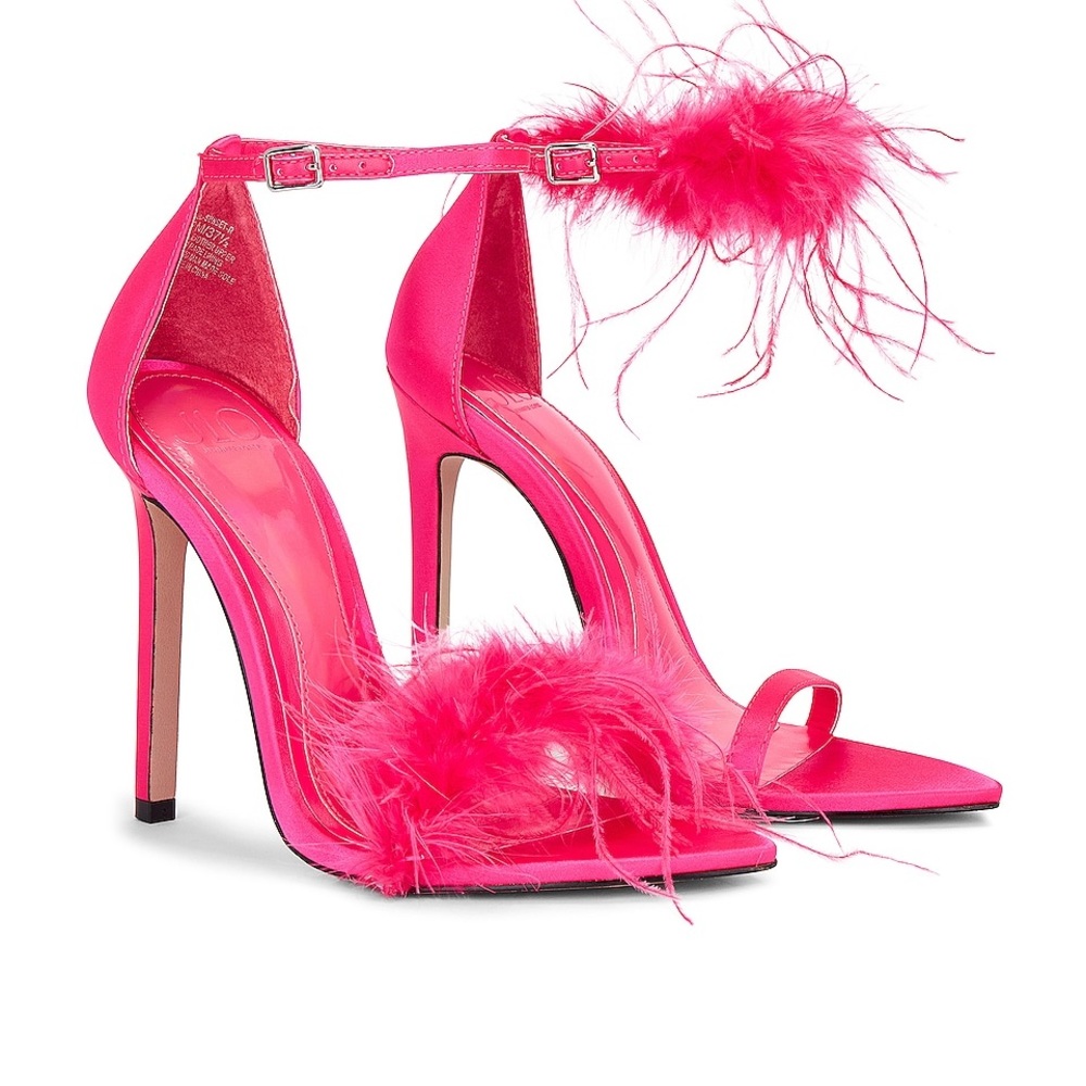 SALE! JLo Jennifer Lopez x Revolve Pink Feather Heels